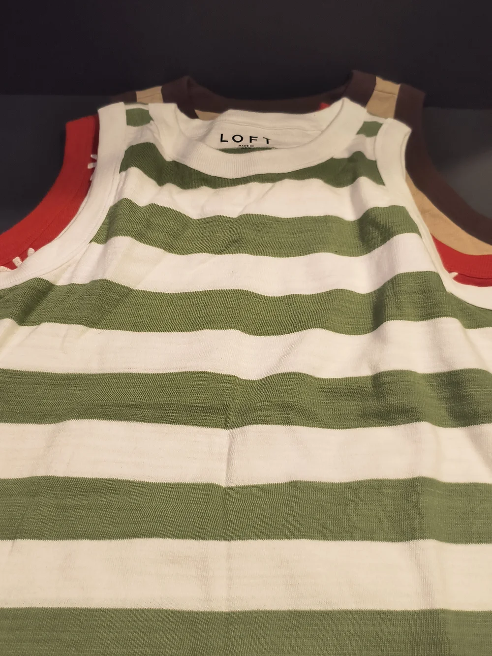 New Women's Sz Small Loft Tank Tops - Set Of 3 Embroidered Striped Y2K